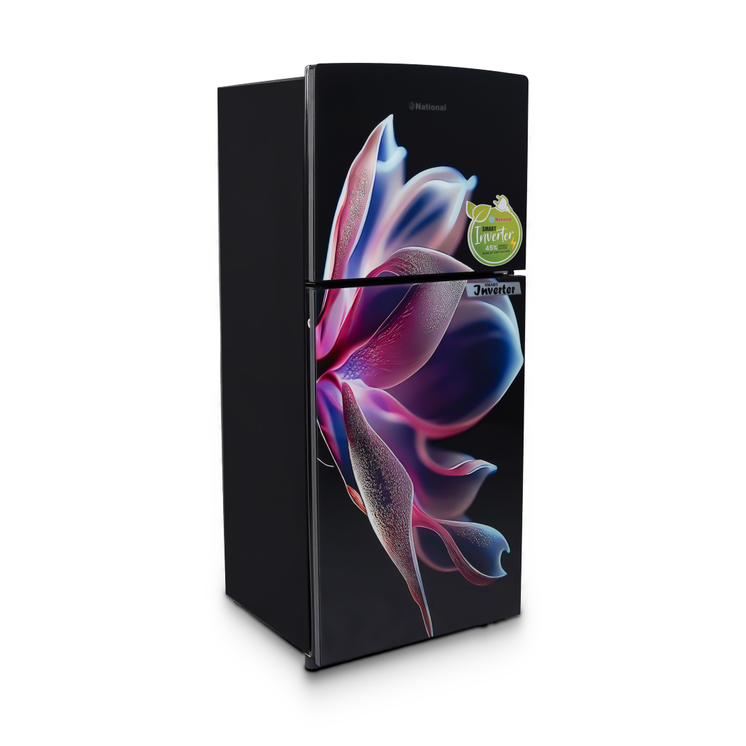 National Bloom Inverter Curved Glass Door Refrigerator